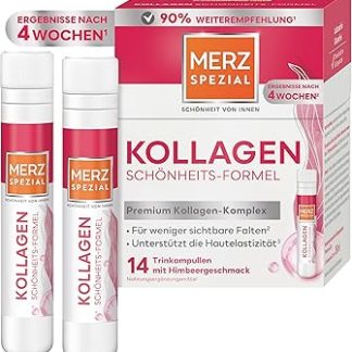 Ампулы для питья Merz Spezial Collagen Beauty Formula - высококачественные ампулы для красоты с комплексом коллагена премиум-класса, биотином, ниацином, цинком, витаминами С и Е - 14 x 25 мл