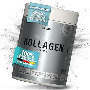 #sinob Премиальный коллагеновый комплекс Triple - 300 г биоактивного коллагенового порошка - гидролизат коллагена типа 1 2 3 - с гиалуроновой кислотой, цинком и бамбуком - для кожи, волос и ногтей - хорошо растворим - безвкусный и универсальный