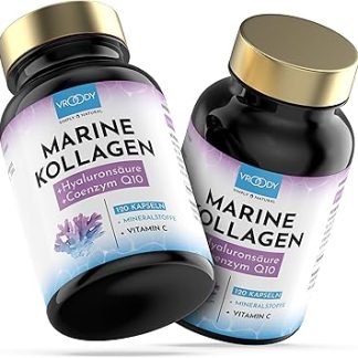 VROODY Premium Marine Collagen Combo 1000 mg + Q10, гиалуроновая кислота, медь, марганец, витамин С, цинк и биотин способствуют поддержанию нормального состояния кожи и волос; произведено в Австрии компанией VROODY - упаковка из 2 штук