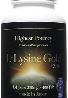 SAIO L-Lysine Gold (L-Lysine GOLD) 400 Capsules x 1 Piece, Thio-Lysine, Zinc Containing Foods, Made in Japan