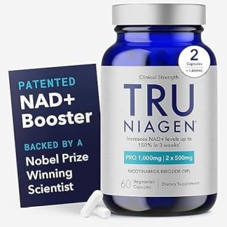 TRU NIAGEN PRO NAD+ Vitamin B3 Booster Nicotinamide Riboside 1,000mg (500mg x 60 Tablets), 1 Month Supply
