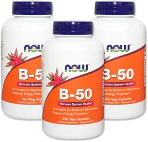 Set of 3 Vitamin B-50 250 Veg Capsules, 250 Tablets