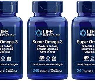 Super Omega 3 EPA/DHA Gomariganan & Olive Fruit 240 Gel Caps -3 Packs