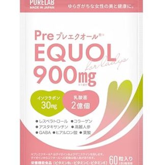 PURELAB Preequol® 30 mg (Isoflavone 30 mg) Supplement, 200 Million Lactic Acid Bacteria, Multivitamins, 60 Tablets, Approx. 30 Day Supply, Made in Japan