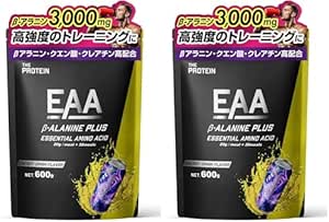 THE PROTEIN EAA Beta-Alanine PLUS Energy Drink Flavor 600g (30 servings) Contains 9 Essential Amino Acids, Creatine, Citric Acid, BCAA, Glutamine, HMB, Muscle Training, Takeuchi Pharmaceutical (x 2)