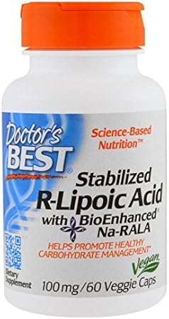 Doctor's Best Stable R-Type Alpha Lipoic Acid (Na-RALA) 100 mg 60 VeggCapsules