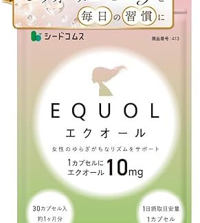 Seed Coms Ecuol, 0.04 fl oz (10 mg), 30 Tablets [S-Ecuall] Soy Isoflavone Lactobionic Acid Placenta Supplement, Made in Japan