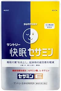 Suntory Sesamin, Food with Functional Display, Pleasant Sleep, Sesamine, Theanine, Supplement, 90 Tablets / Approx. 30 Day Supply