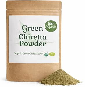 100% Organic Green Chiretta / Andrographis Powder, Bunimba, Perishin Lotus, Fattalion, Andrographis, Ayurveda (100g) (50g)