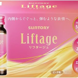 Suntory Liftage Proteoglycan, High Concentration Rich Up Collagen, Elastin, 1 Box/10 Bottles (Peach Flavor)