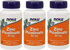 3本セット　亜鉛（高吸収タイプ）50mg×120粒（ナウフーズ）サプリメント 海外直送品 [並行輸入品]