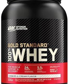 Optimum Nutrition Gold Standard 100% Whey Protein Powder, Cookies & Cream Flavor, 907g x 1 [Parallel Import]