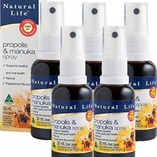 Propolis Spray Manuka Honey, MGO280 Pieces (UMF10), 1.0 fl oz (30 ml) x 5 Bottles Set (Japanese Packaging Label Included)