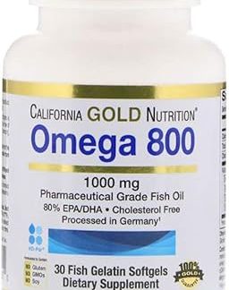 California Gold Nutrition オメガ 800 80％ EPA DHA 1000mg 30個 【アメリカ直送】