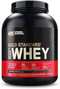 Gold Standard 100% Whey Protein, Coffee, 5 lbs (2.27 kg) [Genuine US Manufacturer]