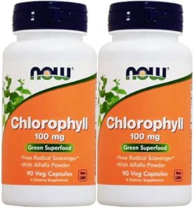 Now Foods [Set of 2] Chlorophyll 3.4 oz (100 mg) 90 Capsules