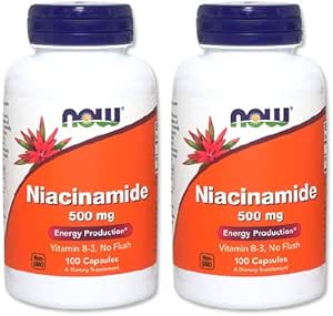 NaFoods Niacinamide (B-3), 500 mg 100 Tablets (Value Set of 2)