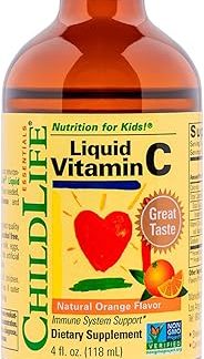 ChildLife Essentials Liquid Vitamin C for Kids, 4.0 fl oz (118 ml) (Expiration Date: June 30, 2027)