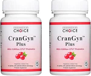 Doctor's Choice Cranjin Plus, Approx. 30 Day Supply, 30 Tablets (2 Bottles) (Formulated with 5 Types of Lactobacillus Bifidobacterium Bifidobacterium Formula)