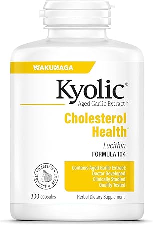 Wakunaga - Kyolic, Aged Garlic Extract with Lecithin, Cholesterol Formula 104, 300 Capsules