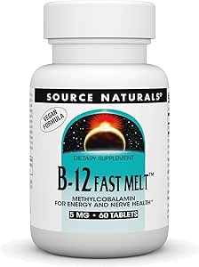 Source Naturals (Fast Dissolving Type) Methylcobalamine (Vitamin B-12) 5 mg 60 Tablets