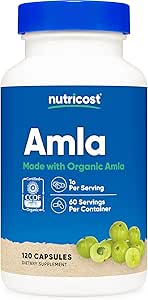 Nutricost Organic Amla 500mg 120 Capsules Non-GMO Gluten Free