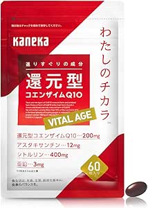 My Chikara Vital Age, 60 Capsules, Approx. 15 to 30 Day Supplement, Reduced Coenzyme Q10, Zinc, Citrulline, Made in Japan