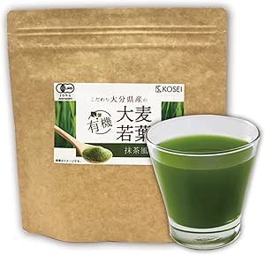 KOSEI Organic Barley Young Leaves Produced in Oita Prefecture, 3.5 oz (100 g) (Organic Organic JAS Certified, Japanese Green Juice, Health, Beauty, Powder, Matcha Flavor)