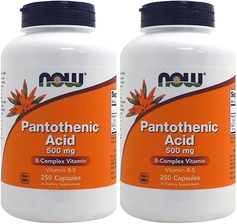 Now Foods Pantothenic Acid (Vitamin B5), 250 Tablets (Set of 2)