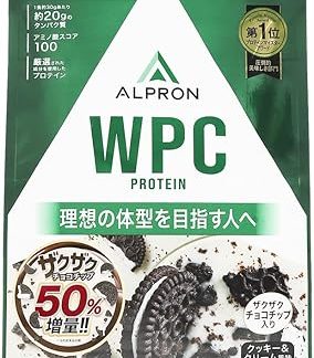 【チップ増量】アルプロン (ALPRON) WPC ホエイプロテイン クッキー&クリーム風味 (チョコチップ入り) 900g アスパルテーム不使用 国内製造