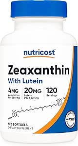 Nutricost Lutein Zeaxanthin 20 mg, 120 Soft Gel, Non-GMO, Gluten Free
