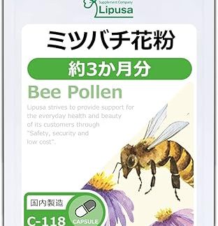 Lipsa Honeybee Pollen (Bee Pollen), Approx. 3 Months Supply, C-118 (90 Capsules), Supplement, Amino Acids, Minerals, Enzymes, Energetic, Beauty, Capsules, Made in Japan
