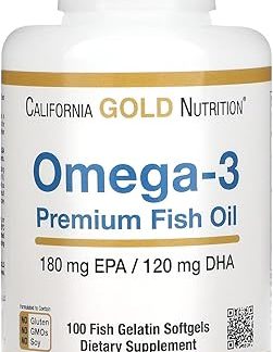 California Gold Nutrition Omega-3 Premium Omega-3 Fish Oil, 100 Count