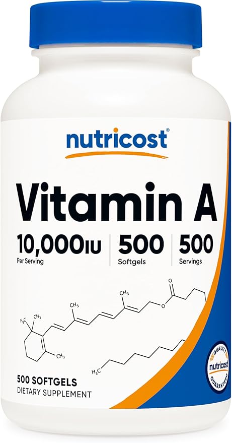 Nutricost Vitamin A 10000 IU, 500 Soft Capsules, Non-GMO, Gluten Free