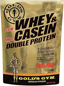 GOLD'S GYM Whey & Casein Double Protein, Vanilla Flavor, 4.4 lbs (2 kg)