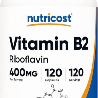 Nutricost Vitamin B2 (Riboflavin) 400 mg, 120 Capsules