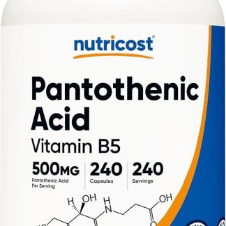 Nutricost Pantothenic Acid (Vitamin B5) 500mg Per Bottle - 240 Capsules