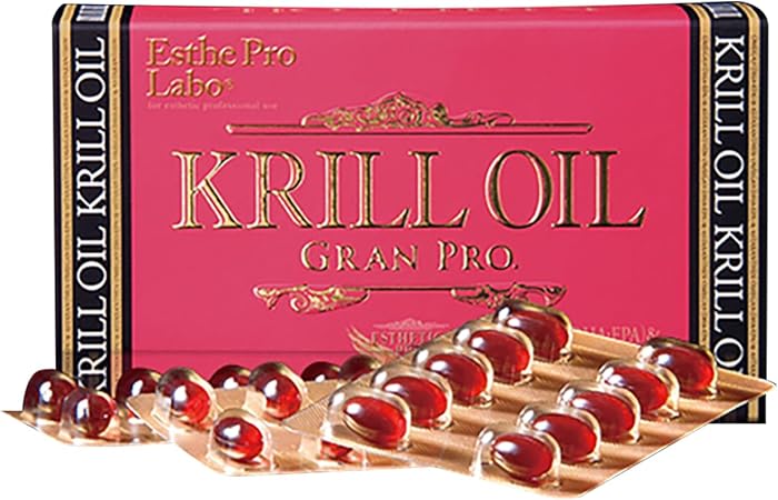 Esthe Pro Labo Gran Pro Krill Oil, 120 Capsules, Derived from Antarctic Okami, Contains Omega 3, DHA, EPA, Phosphate Type Astaxanthin, Additive-Free, Supplement, Prolab Holding