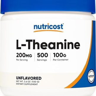 Nutricost L-Theanine Powder, 100 Gram, 500 Servings, Neutral Cost - Gluten Free & Non-GMO