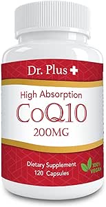 CoQ10 Supplement, High Absorption, 200 mg, High Formula, 120 Tablets, Approx. 4 Month Supply, Beauty & Health, Energy Support, Men & Women (2)