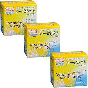 Sea Select Premium Vitamin C 1200 mg, Contains Fish Collagen, Royal Jelly, Lactobacillus and Ginseng Beauty and Health Support, Powder Type, Sugar Free, 9 kcal Health Supplements, 30 Packets