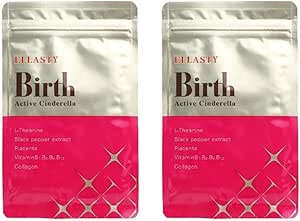 Birth Active Cinderella Bioperin, 5 Vitamin Supplements, Face, Legs, Supervised by Shonan Beauty Clinic, Neat Theanine, Placenta, Made in Japan, 60 Tablets, 2 Bags