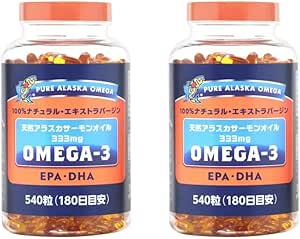 Trident Omega 3 Fish Oil, Omega 3, Set of 2, Natural Alaska Salmon Oil, 11.2 oz (333 mg), 540 Tablets, Large Capacity, EPA DHA, Essential Fatty Acids, Fish Oil, Omega 3 Supplement, Fatty Acids