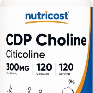 Nutricost CDP Choline (Citicoline) 300 mg, 120 Vegetarian Capsules - Non-GMO, Vegetarian Compatible, Gluten Free