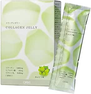 Orbis Collagen Jelly, White Grape Flavor, 7 to 14 Days Supply (0.7 oz (20 g) x 14 Bags), Jelly Type