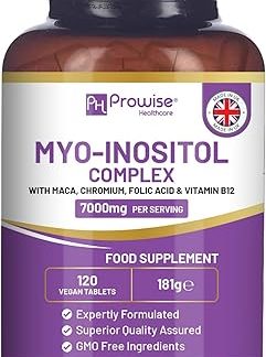Miinositol Complex 120 Vegan Tablet 7000 mg per Serving, Formulated with Black Maca Root, Chromium, Folic Acid, and Vitamin B12 | Premium Quality by Prowise