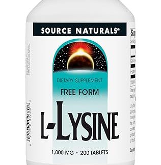 Source Naturals L-Lysine Supplement, Free Form, 200 Count by Source Naturals