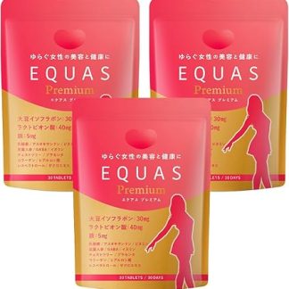 Premium Ecuol Produced, Soy Isoflavone, 1.2 fl oz (30 ml), Lactic Acid Bacteria, Astaxanthin, Ginseng, GABA, Collagen, Made in Japan, 30 Days Supply (3 Bags)