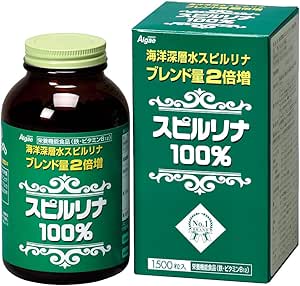 Japan Alge Deep Sea Water Spirulina Blend, 2 Times Volume, 100% Spirulina, Approx. 1500 Tablets