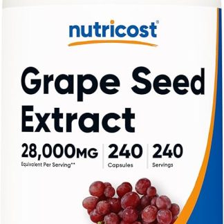 Nutricost Grapeseed Extract 28,000 mg, 240 Capsules - Non-GMO, Gluten Free, Vegan Friendly